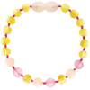 Barnsteen armband kind - Lemon/Rose quartz/Pink Jade - 13/14 cm